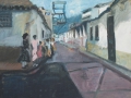 Cuba - Im Schatten der Häuser, 1987, Gouache, 48x67 cm