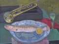 Jazzfest - Trompetenfisch, 2007, Öl, Leinwand, 70x80 cm