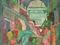 London - Grosse Markthalle in Brixton, 1994, Öl, Leinwand, 70x60cm