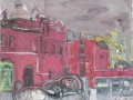 Kulturbrauerei I, 2006, Aquatinta, übermalt, 24,5x29 cm