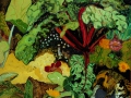 Bauerngarten mit Mangold, 2003, Hinterglasmalerei, 82x61 cm