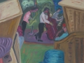 Jazzfest - Bei Buhne 12, mit grünem Hut, 2008, Öl, Leinwand, 50x60 cm